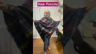 How to make a Poncho from a Thrifted Shawl  #upcyclingfashion #poncho #shawl