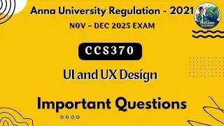 CCS370 UI and UX Design important questions in tamil||Anna University regulation 2021.