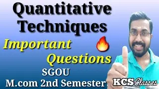 Quantitative Techniques|Important Questions|SGOU M.com 2nd Semester 