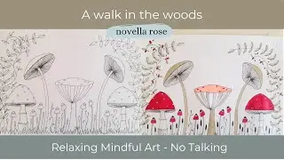 Drawing Toadstalls with Zentangle Florals and Doodles Full Drawing Watch along asmr