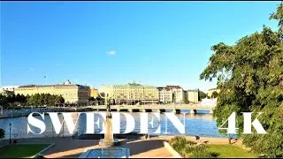 STOCKHOLM WALK 4K: Slottskajen - Norrbro - Gustav Adolfs torg - St. Jacobs Kyrka - Brunkebergstorg