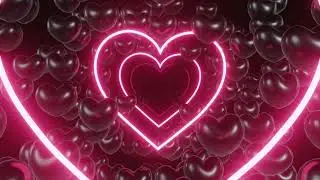 Neon Red Heart Tunnel Animated Background | Heart Shaped Particles Background | t&uacute;nel de corazones