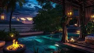 Luxury Beachfront Retreat 🌊🏝️ | Non-stop Ocean Waves Under a Starry Hawaiian Sky