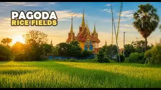 Peaceful Rice Fields & Ancient Pagoda Countryside Relaxation NRM