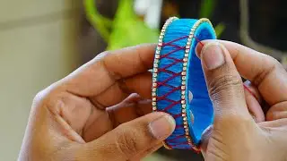 Silk Thread Bangle Design || How to make Silk thread designer bangle at home