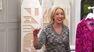 Susan Graver Printed Fleece Back Knit Pullover on QVC