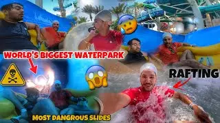 World's Largest Waterpark 😱 *MOST DANGEROUS SLIDES* Waterpark In Dubai