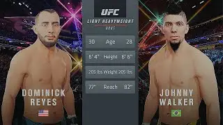 Dominick Reyes Vs. Johnny Walker : UFC 4 Gameplay (Legendary Difficulty) (AI Vs AI) (PS5)