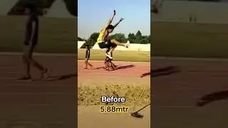 Watch my jump progression.#longjump  #giver #lj #progress #beforeandafter #shorts #eyeliner 1005