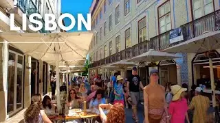 A Lot of Tourists in Lisbon Downtown on a Hot Day | Lisbon PORTUGAL