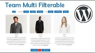 team showcase custom filterable