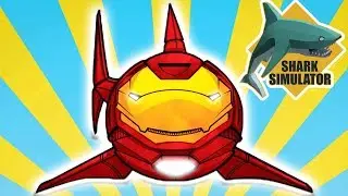 THE IRONMAN SHARK! FLYING & KILLING - Shark Simulator Gameplay (Funny Moments #1)