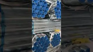 Hot dip galvanized steel pipe with caps/GI PIPE/ HDGP #factory #welding #manufacturing#galvanized