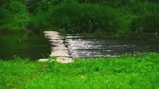 Relaxing Piano Music with River Sounds , Water Flowing Sounds