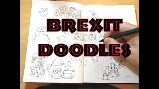 BREXIT doodles | draw with me | bullet journal art | UK flag and British icons | sketchbook drawing
