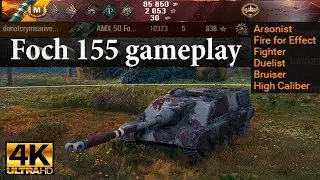 AMX 50 Foch (155) video in Ultra HD 4K🔝 gameplay, 10373 dmg, 5 kills 🔝 World of Tanks ✔️ Best Moment
