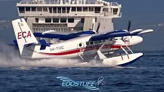 European Coastal Airlines - DHC-6-200 Twin Otter 9A-TOC - Takeoff from Split Harbor