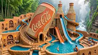 Building a 2-Story Clay House Inside a Giant Soda Can on a Dangerous Cliff Using Primitive Tools