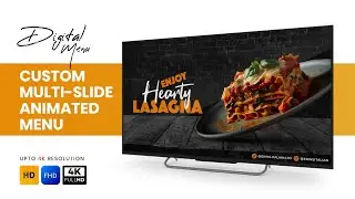 Full Restaurant Digital Menu Board | Multi-Slide Animated Menu (3 Minutes)