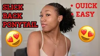 SLICK BACK LOW PONYTAIL + EDGES ON CURLY HAIR TUTORIAL | BEGINNER FRIENDLY
