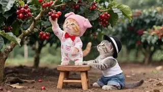 Adorable Ginger And Milo Go Coffee Picking With Mama Cat 🐱☕💛