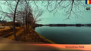 Snow Shower Bucharest Herastrau Park Tour in 4K