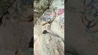 Walking around some big sandstone cliffs