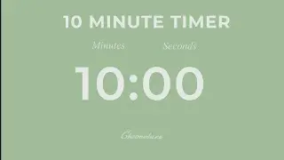 10 Minute Timer | Calm Pastel Sage Green Countdown (Bell at End) 🌿