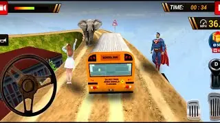 Euro School Bus Driver - Offroad - Crazy Bus Driving #1 - Android Gameplay