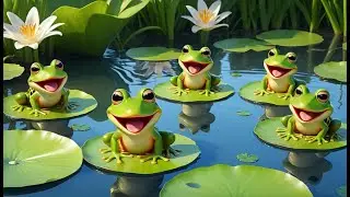 🐸 Four Funny Frogs Jumping on Lily Pads 💦🎶 | Fun Counting & Action Song for Toddlers