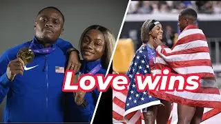 ShaCarri Richardson and Christian Coleman at the Tokyo 2025 World Championships #lovewins