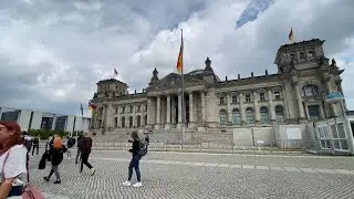 Berlin walking, Germany. From Memorial to the Murdered Jews of Europe to Reichstag.
