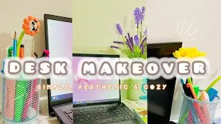 Desk makeover 🌷✨බෝඩිමෙ මගෙ study table එක🤍🎀 #studytableorganization #foryou #fyp 