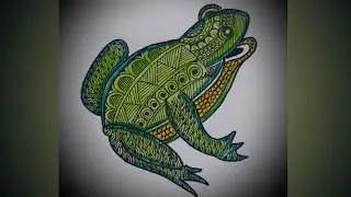 How to draw easy mandala  for beginners | Easy Frog doodle art # shorts