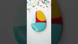 Geometric Easter Egg Decorated Cookie! 🐰🥚 #cookiedecorating #shorts