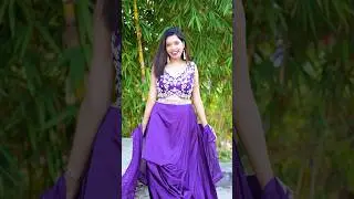 Twirl into Tradition 💜 | Ethnic Glam in Purple Lehenga | Desi Vibes #Shorts #youtubeshorts #lehnga