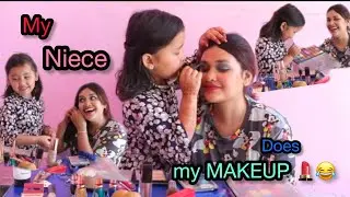 💄😂My 7 year old *Niece* does my MAKEUP🤣 #makeupchallenge #myniece #funnymakeup