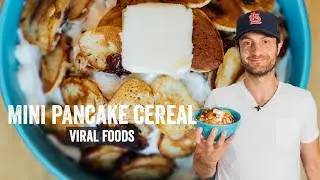 Is the Tiktok Viral Mini Pancake Cereal Good? Reeses Peanut Butter Puffs Style! | Brunch Boys