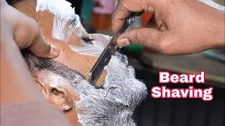 Straight Razor Face Shaving By Indian Barber | Clean Shave With Foam | Beard Shaving | ASMR Shaving