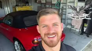 Falling Chair Sharp Dent! Bones Dent Repair 🦅 - Mazda Miata Save! Paintless Dent Repair