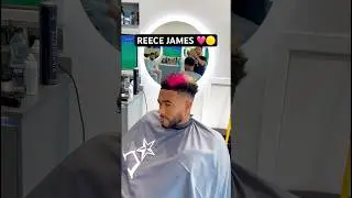 What do we think of Reece James new style? 🤔 #shorts #barber #haircut
