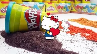 😻 Hello Kitty, Minions, Looney Tunes Characters in Play Doh and Surprise Egg Unboxing - Play Time