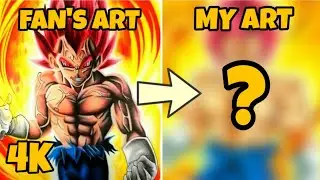 Drawing Majin VEGETA SSj GOD | Fan's Art Redraw | 4K