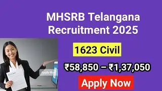 MHSRB Telangana Recruitment 2025 | 1623 Civil Assistant Surgeon & Medical Officer