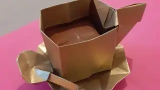 Tazzina (Cioccolata/ Caffè ☕)(By Aurele Duda)piattino(Tomoko Fuse)#origami #tutorial