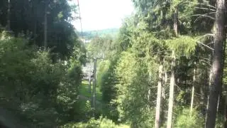 Pulzační lanovka Koliba-Krakonoš (Mariánské Lázně) - jízda dolů