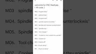 CNC operator M-code in  operator,machine operator in hindi machine! m code list!   #shorts #youtube