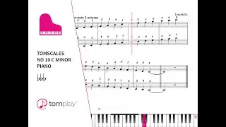 C Melodic Minor Piano Scale (Sheet Music and Backing Track)