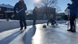 Montreal family turns lawn into curling sheet