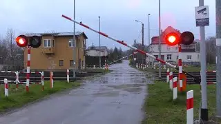 [4K] Przejazd kolejowy, Orzysz ul. Moniuszki | Polish railroad crossing